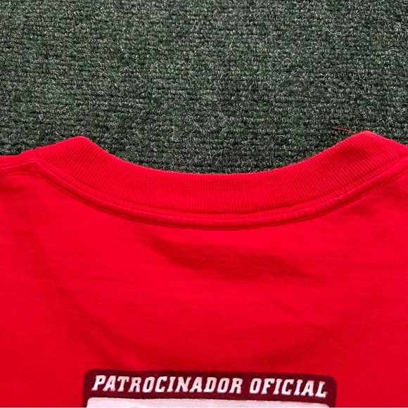 Vintage 01’ Coca Cola X Soccer Copa America Wrap Around Red T Shirt Size L 21X27 - Picture 6 of 8